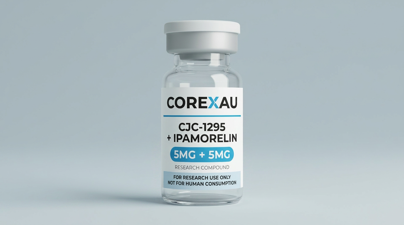 CJC-1295 No DAC + Ipamorelin Blend 5mg + 5mg (CJC-1295 No DAC + Ipamorelin) vial — front view