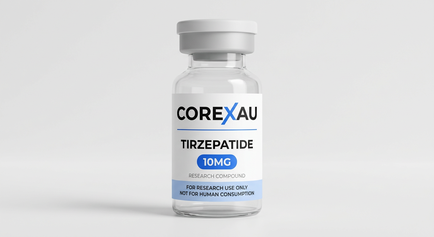 Tirzepatide 10mg vial — front view